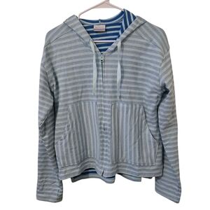 Columbia Medium Striped Blue and White Hoodie